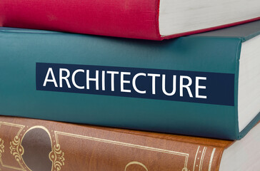 A book with the title Architecture written on the spine