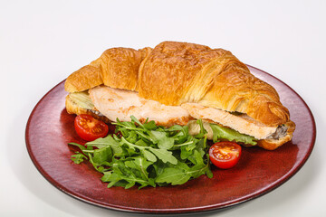 Fresh Croissant with chicken breast