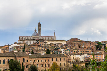 Fototapeta na wymiar The medieval center of Siena