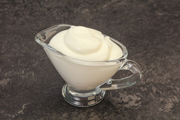 Sour cream in the bowl