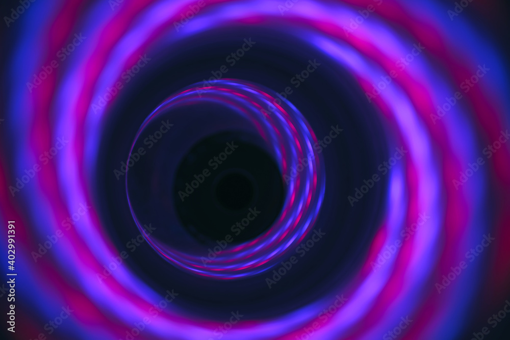 Poster Abstract swirl tunnel with purple light on a background pattern textured for design.