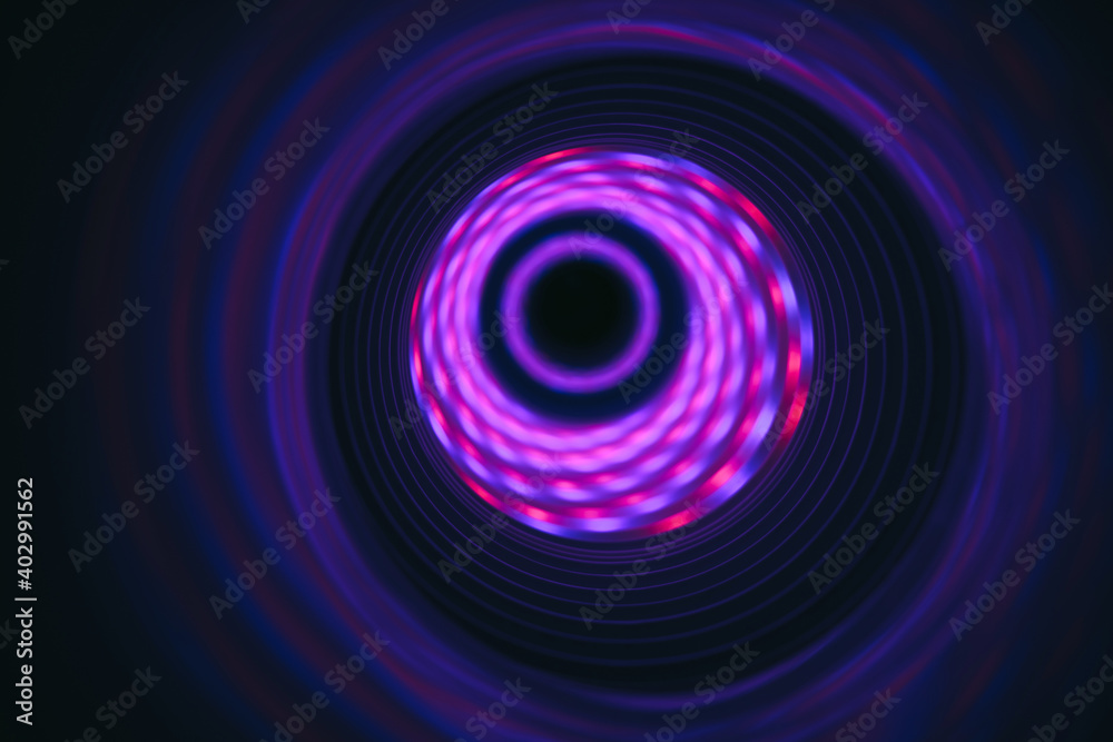 Poster Beautiful Abstract swirl tunnel with violet light on a background pattern textured for design.