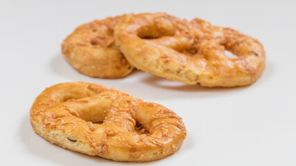 Delicious pastry with ingredients and spices