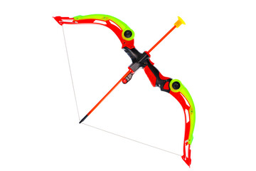 Toy bow and arrow. On a white background, isolated.