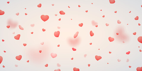 Hearts falling vector illustration. Wedding or Valentines day decor design
