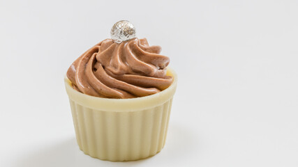 Cupcakes with cream and beautiful decoration