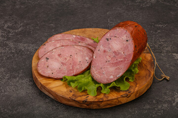 Smoked ham sausage with spices