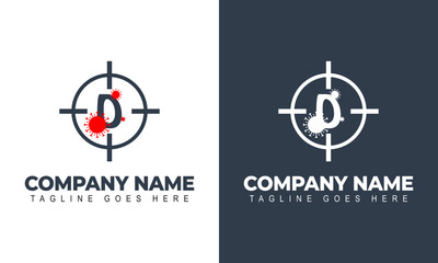 Corona virus logo, symbol, icon color logo, initial letter D virus logo design vector template