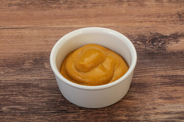Mustard sauce in the bowl