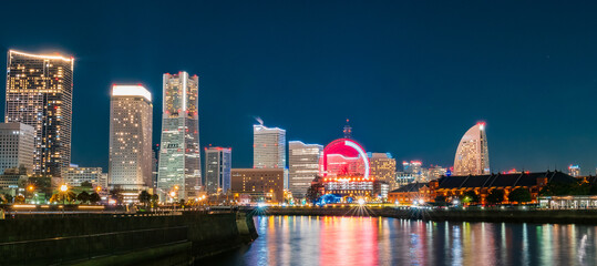 横浜ベイエリア　夜景　ワイド