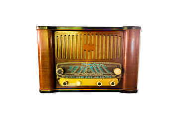 Isolated old radio with clipping paths.