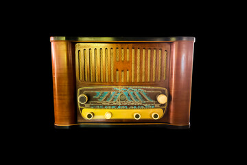 Isolated old radio with clipping paths.