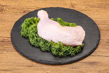 Raw chicken leg for cooking