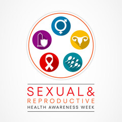 Vector illustration on the theme of Sexual and Reproductive health awareness week observed each year in February Highlighting Sexuality and sexual health are vital to wellbeing throughout our lives.
