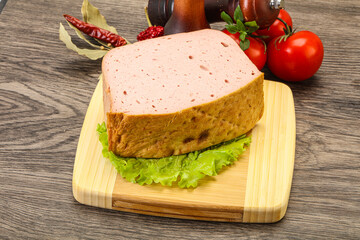 Homemade baked traditional meat loaf