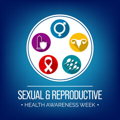 Vector illustration on the theme of Sexual and Reproductive health awareness week observed each year in February Highlighting Sexuality and sexual health are vital to wellbeing throughout our lives.