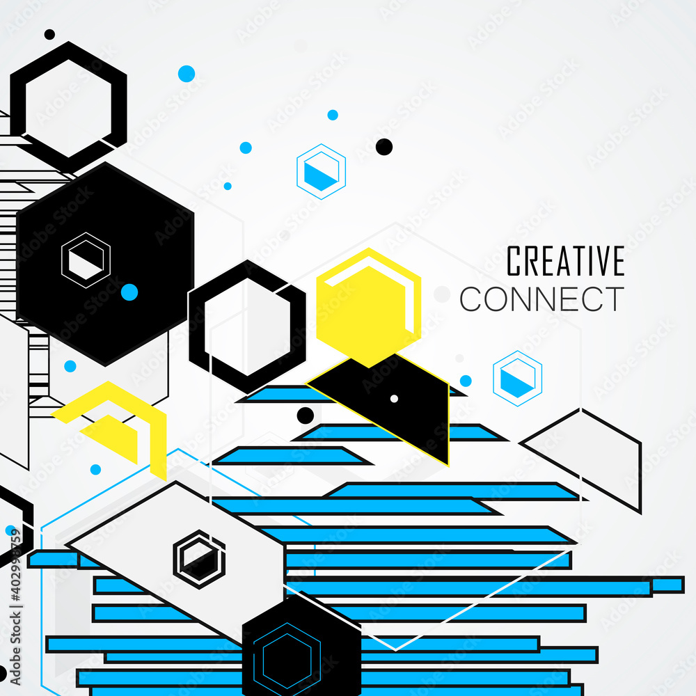 Poster modern geometrical abstract design. vector template background