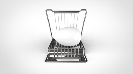 egg slicer and egg white background one center front 3D Render