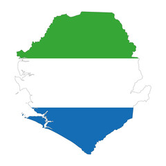 Obraz premium vector map flag of Sierra Leone isolated on white background