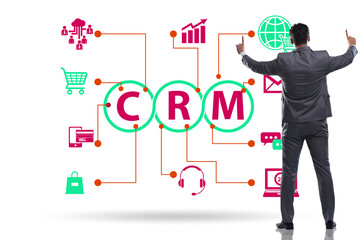 CRM custromer relationship management concept with businessman