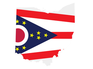 flag and silhouette of the state of Ohio