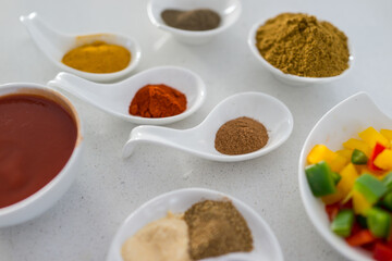 Different varieties of ingredients for making lunch