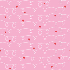 Cute background with line and hearts