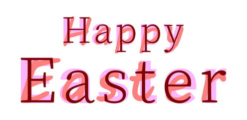 Vector Happy Easter in mass fonts style