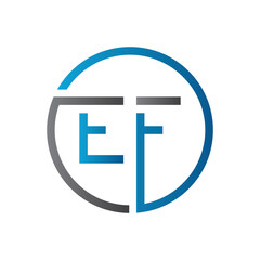 Fototapeta premium Initial EF Letter Logo Creative Typography Vector Template. Creative Circle Letter EF Logo Design
