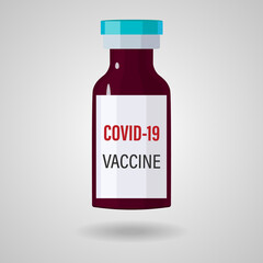 Vector background of vaccination against Covid-19. Vials with the vaccine against the coronavirus Covid19 and tools for injection syringes for immunization covid-19