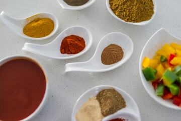 Different varieties of ingredients for making lunch
