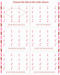  Worksheet for children. Connect the dots in the order shown