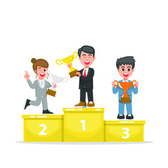 The business people who are on the winning podium