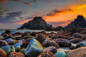 sunset on the beach