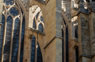 architectural details of the cathedral of Leon. Community of Castilla y Leon. Spain