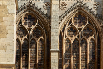 Fototapeta na wymiar architectural details of the cathedral of Leon. Community of Castilla y Leon. Spain