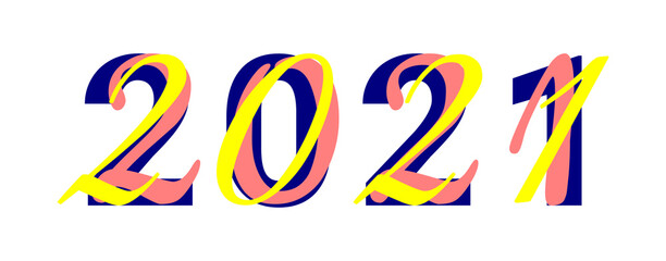 Vector 2021 in mass fonts style