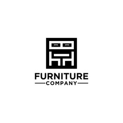 Furniture Chair Table Locker Monogram Vector Logo Design
