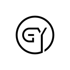 Initial Circle GY Letter Logo Creative Typography Vector Template. Creative Letter GY logo Design