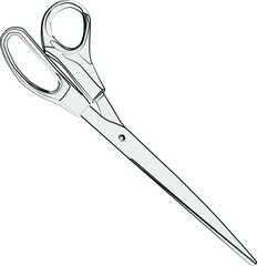 Vector scissors icon on white background. Linear style design icon