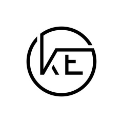 Linked Letter KE Logo Design vector Template. Creative Circle KE Minimal, Flat Logo Design Vector Illustration