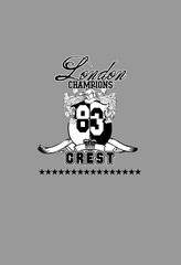London champion crest print design