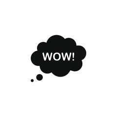 Speech bubble with WOW! sign vector icon