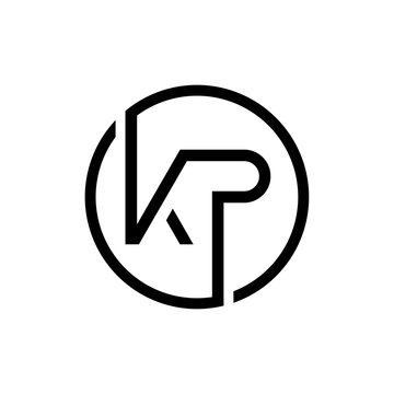 Linked Letter KP Logo Design vector Template. Creative Circle KP Minimal, Flat Logo Design Vector Illustration