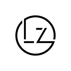 Initial Circle LZ letter Logo Design vector Template. Abstract Letter LZ logo Design