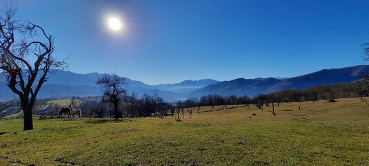 sunset in the mountains
