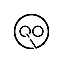 Initial Circle Letter QO Logo Design Vector Template. QO Letter Logo Design
