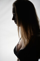 frau in dessous portrait schattig jung