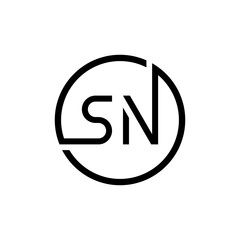 Initial Circle SN letter Logo Design vector Template. Abstract Letter SN logo Design
