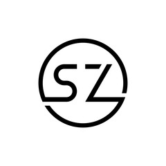 Initial Circle SZ letter Logo Design vector Template. Abstract Letter SZ logo Design